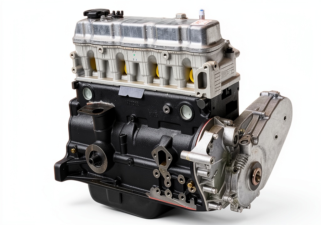 Installing Nissan K25 Engine Long Block Svyoroo Machined on a wooden workbench
