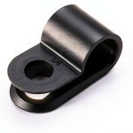 Baomain 1/4 Inch R Type Cable Clamp UC-1 Black Nylon Pack of 100-0