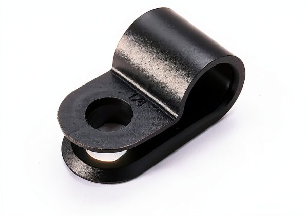 Baomain 1/4 Inch R Type Cable Clamp UC-1 Black Nylon Pack of 100-0