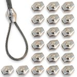20PCS 1/8 Inch Cable Clamps M3 Stainless Steel Wire Rope Clamp Simplex Single Wires Rope Clips, Small Metal Bolt Cable Clip for 1.5-3mm Wire Cables-0