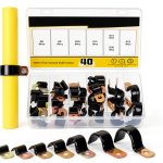 40Pcs 7 Sizes 6mm-25mm Vinyl Coated Cable Half-Clamps Kit, Galvanized Steel Rubber Coated Cushioned Insulated Cable Clamp, Metal Clamp Pipe Clamps P Clips for Pipe Tube Line-0