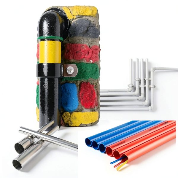 40Pcs 7 Sizes 6mm-25mm Vinyl Coated Cable Half-Clamps Kit, Galvanized Steel Rubber Coated Cushioned Insulated Cable Clamp, Metal Clamp Pipe Clamps P Clips for Pipe Tube Line-6