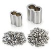 Aluminum Crimping Loop Sleeve Ferrule 280pcs Double Barrel - QCSZAO-0