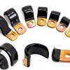 40Pcs 7 Sizes 6mm-25mm Vinyl Coated Cable Half-Clamps Kit, Galvanized Steel Rubber Coated Cushioned Insulated Cable Clamp, Metal Clamp Pipe Clamps P Clips for Pipe Tube Line-3
