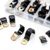 40Pcs 7 Sizes 6mm-25mm Vinyl Coated Cable Half-Clamps Kit, Galvanized Steel Rubber Coated Cushioned Insulated Cable Clamp, Metal Clamp Pipe Clamps P Clips for Pipe Tube Line-4