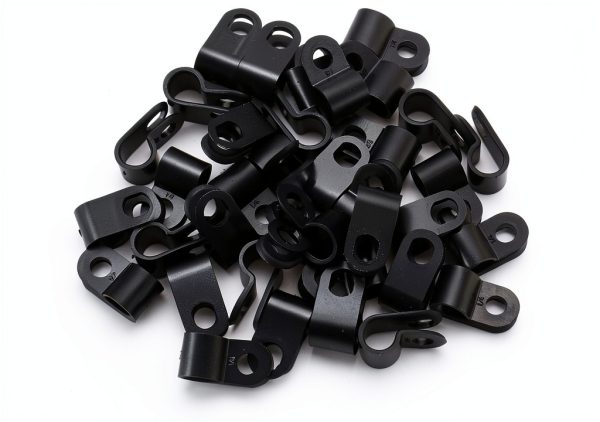 Baomain 1/4 Inch R Type Cable Clamp UC-1 Black Nylon Pack of 100-5