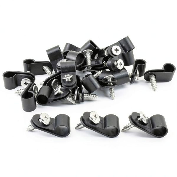 5/16 Inch R-Type Clip Clamp Lamvbls Black Nylon Cable Clip 60 PCS-2