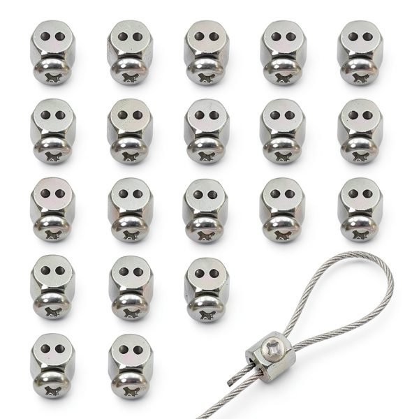 Wire Rope Cable Clamp anshengfu 20pcs Iron Cable Clips G-20PCS-0