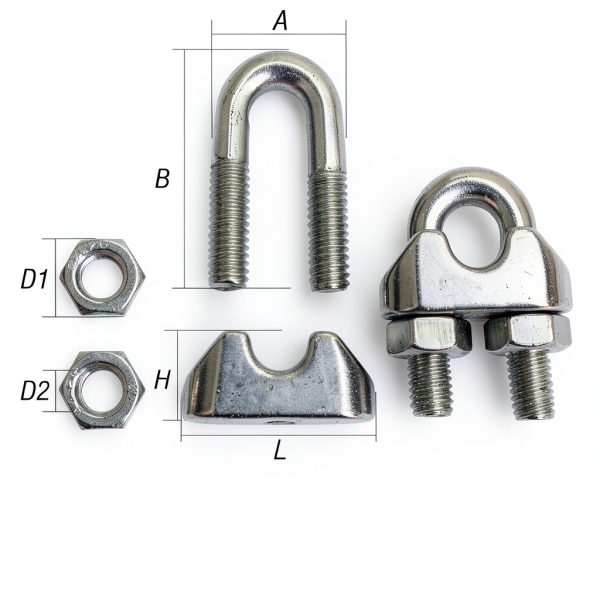 16 Pack 1/4 Inch M6 Wire Rope Clip Clamp, 304 Stainless Steel, Cozihom-1