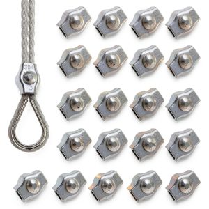 Loghohu 20-piece 1/8 inch M3 Wire Rope Clamp 304 Stainless Steel-0