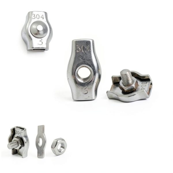 Loghohu 20-piece 1/8 inch M3 Wire Rope Clamp 304 Stainless Steel-2