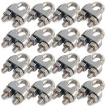 16 Pack 1/4 Inch M6 Wire Rope Clip Clamp, 304 Stainless Steel, Cozihom-0