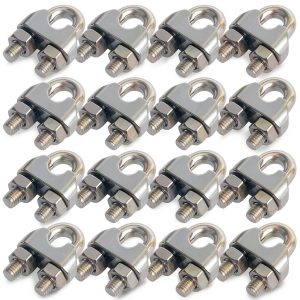 16 Pack 1/4 Inch M6 Wire Rope Clip Clamp, 304 Stainless Steel, Cozihom-0