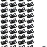 LC LICTOP R Type Cable Clamps, Galvanized Steel Clips for 10mm/0.4 Inch Pipe Tube Cord, Black Zinc Coated Metal Clamp with Screws, Hose Wire Management Fastener for DIY Electrical Installation, 60 Pcs-0