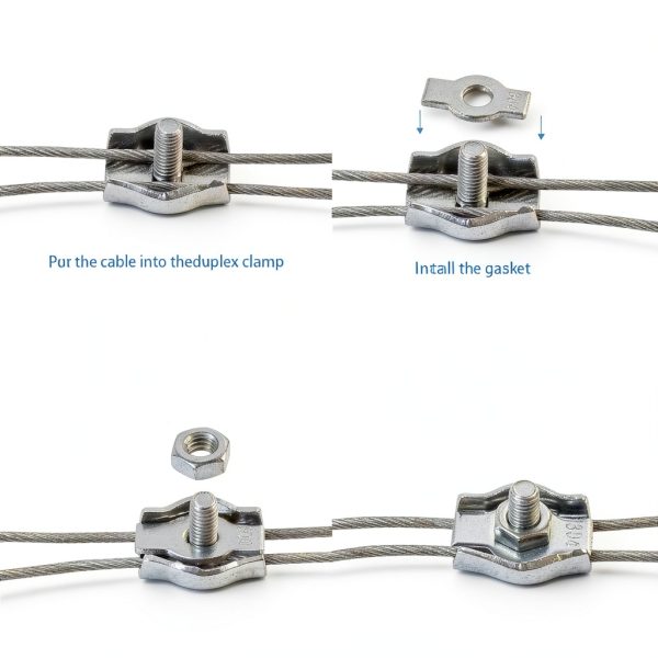 M3 Wire Rope Cable Clip Clamp,304 Stainless Steel Simplex Single Bolt Cable Clamps (18Pcs),1/8 Inch Wire Clamps for 1.5mm-3mm Wires/Stainless Steel Cables/Wire Ropes/Plastic Cables-3