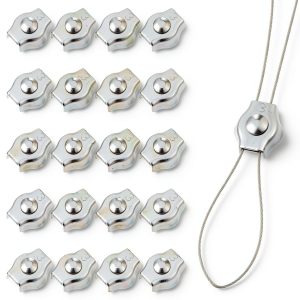 M3 Steel Wire Rope Cable Clip Clamp Zelphvt 20 pcs 1/8 inch anti slip-0