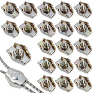 1/8 Inch M3 Wire Rope Clips 20pcs Stainless Steel Bolt Clamp GEEHUA-0
